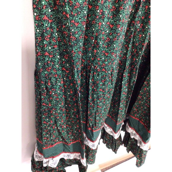 Vintage Christmas Maxi Skirt Mrs Claus Caroling Festive Handmade Womens Medium - Picture 8 of 9